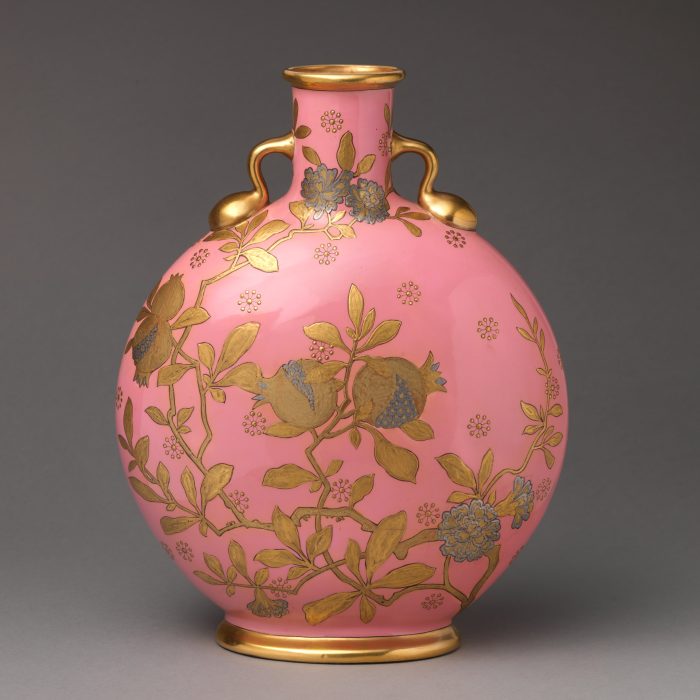 Jardin Fleur Pink/Gold Fabric - Image 2